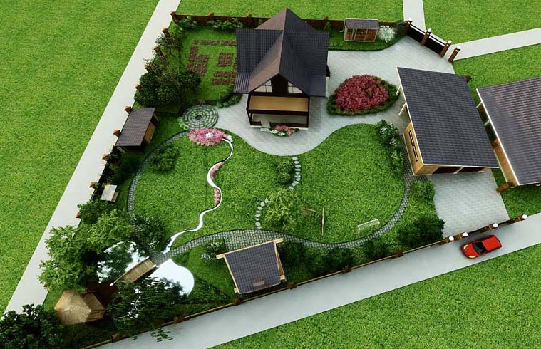 Идеи дизайна садового участка в загородном доме на 10 соток